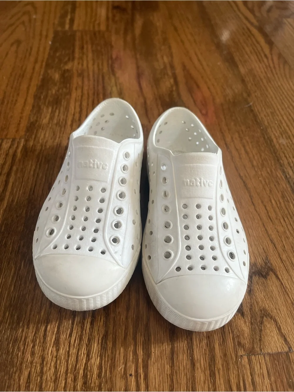 Native Shoes Kids White Slip-On Perforated Sneakers